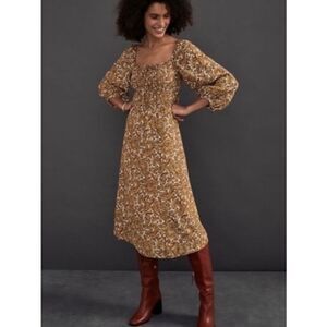 NEW FAITHFULL THE BRAND Womens 4 El Paso Sable Paisley Print Midi Dress